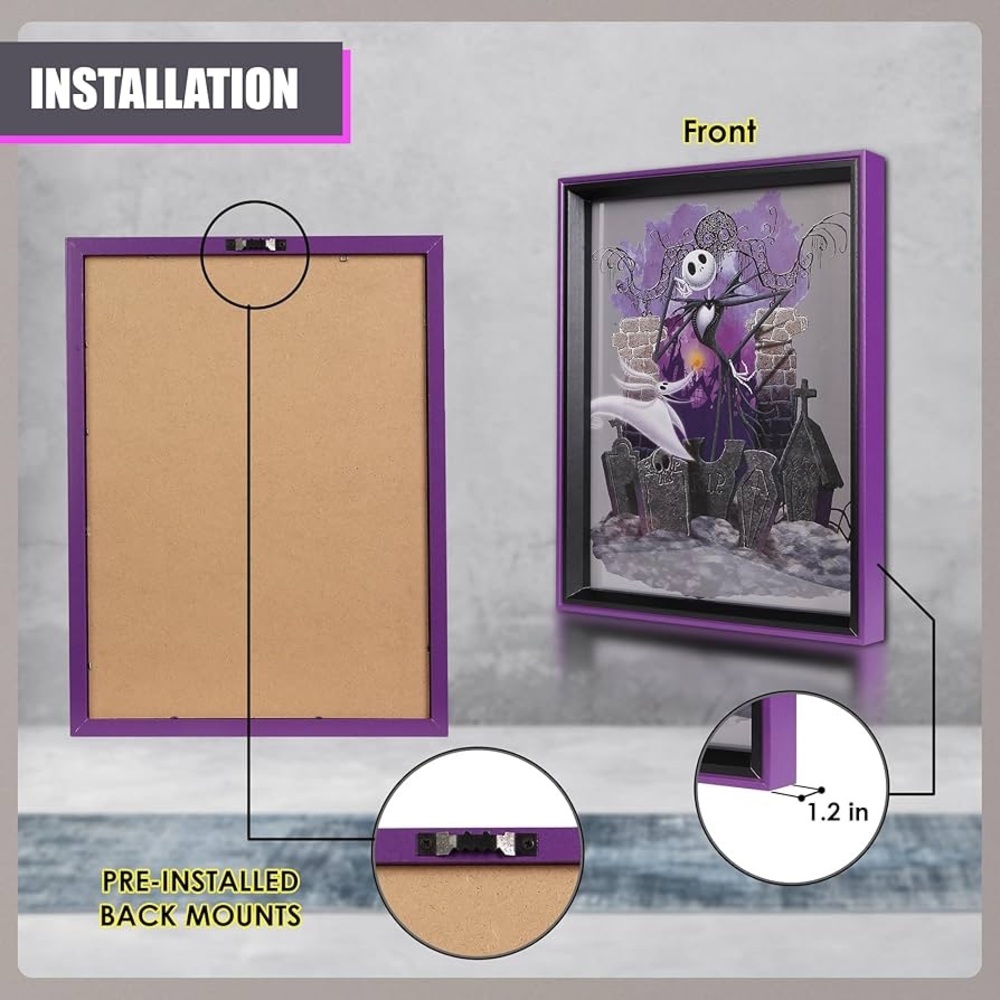 POP Creations Disney Shadowbox Nightmare Before Christmas Jack Zero 11x14 Frame - Picture 6 of 7